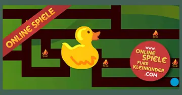 Labyrinthspiel mit Ente - Onlinespiele für 3 - 4 - 5 jährige