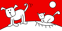 Online Spiele für Kleinkinder und Vorschulkinder: Malerei Katze und Hund
