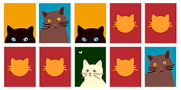 Memory Spiel für Kleinkinder Online: Katzen