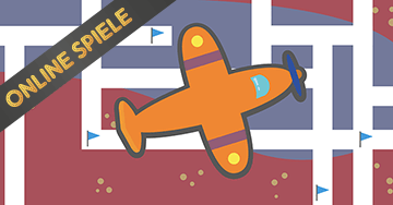 Online Spiele für Kleinkinder 2, 3, 4 und 5 Jahre: Labyrinth mit das Flugzeug