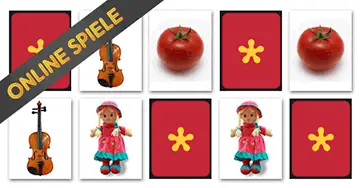 Memory spiele  für Vorschulkinder mit Gegenständen - Online Spiele für 3 - 4 - 5 jährige