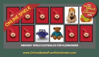 Memory spiele für Vorschulkinder: Kuscheltiere / Online Spiele für 3 - 4 - 5 jährige