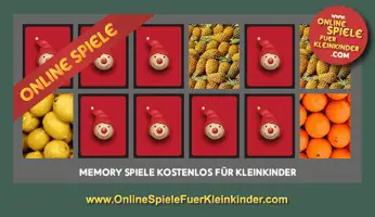 Memoryspiel mit Früchten und Mustern - Online Spiele für 3 - 4 - 5 jährige