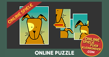 Online PuzzleSpiele für Kleinkinder 2 - 3 - 4 - 5 Jahre: Hündchen